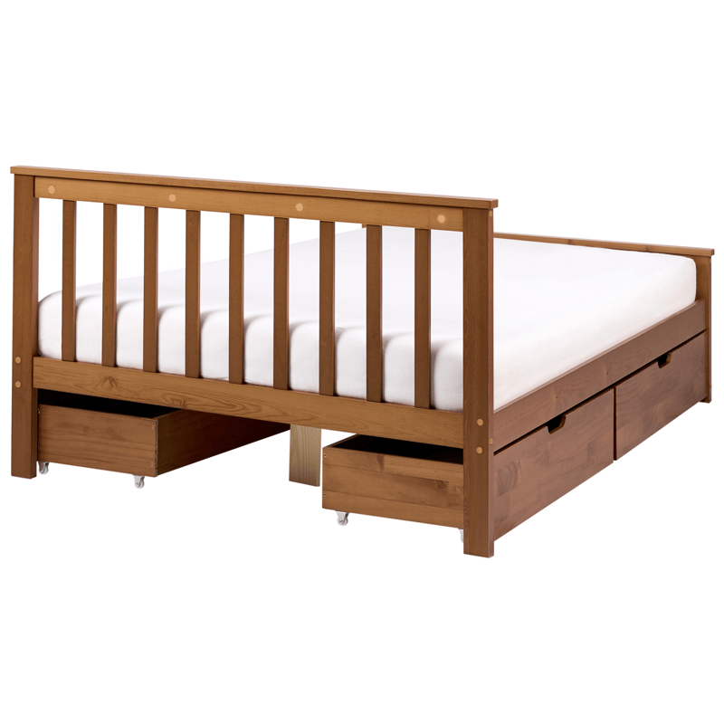 Dubbelsäng med 4 lådor Olendon 120x200 - Brun - Möbler - Säng - Säng med förvaring