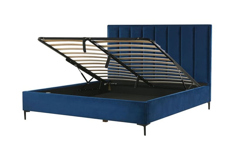 Dubbelsäng med förvaring 160x200 cm SEZANNE - Blå - Dubbelsäng med förvaring - Säng med förvaring