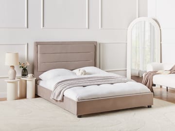 Dubbelsäng med lamellram Rouen 140x200 cm - Taupe - Möbler - Säng - Sängram & sängstomme