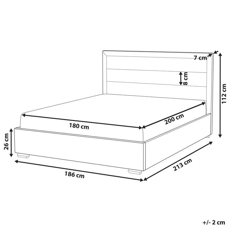 Dubbelsäng med lamellram Rouen 180x200 cm - Mörkgrå - Möbler - Säng - Sängram & sängstomme