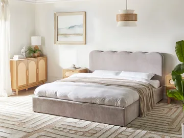 Dubbelsäng Nanterre 180x200 cm - Taupe - Möbler - Säng - Säng med förvaring