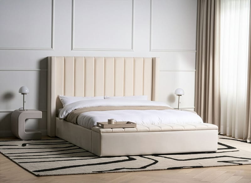 Dubbelsäng Noyers 160x200 cm - Off-White - Möbler - Säng - Säng med förvaring