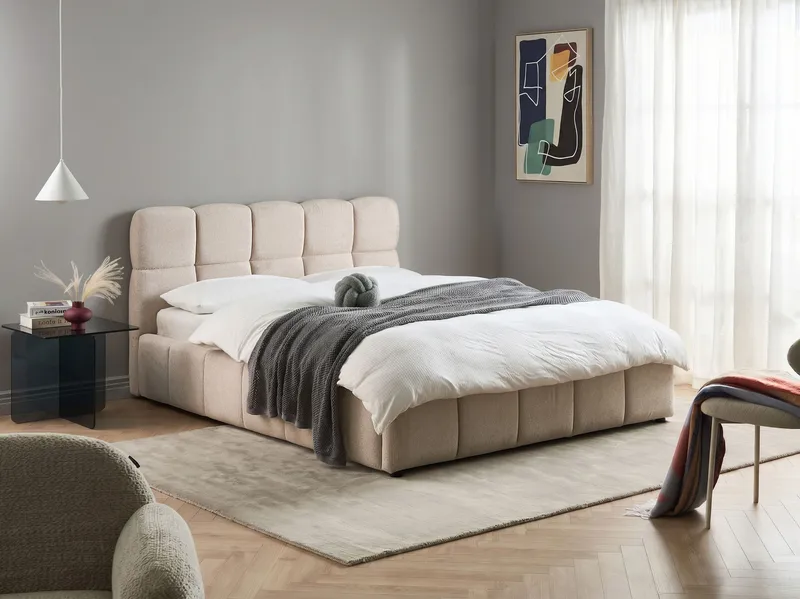 Dubbelsäng Noyon 160x200 cm - Ljusbeige - Möbler - Säng - Säng med förvaring