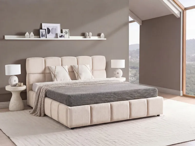 Dubbelsäng Noyon 180x200 cm - Ljusbeige - Möbler - Säng - Säng med förvaring