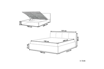 Dubbelsäng Orbey med lamellram Grå, 140x200 cm - Grå, 140x200 cm - Möbler - Säng - Sängram & sängstomme
