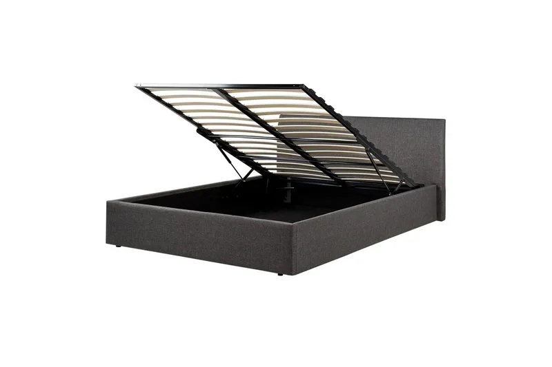 Dubbelsäng Orbey med lamellram Grå, 140x200 cm - Grå, 140x200 cm - Möbler - Säng - Sängram & sängstomme
