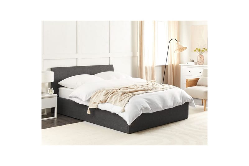 Dubbelsäng Orbey med lamellram Grå, 140x200 cm - Grå, 140x200 cm - Möbler - Säng - Sängram & sängstomme