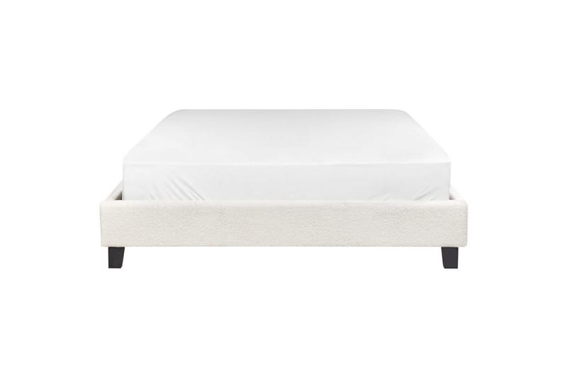 Dubbelsäng Roanne med lamellram Beige-Mörkt Trä, 140x200 cm, Bouclé - Beige-Mörkt Trä, 140x200 cm, Bouclé - Möbler - Säng - Ramsäng