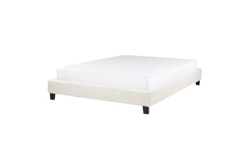 Dubbelsäng Roanne med lamellram Beige-Mörkt Trä, 140x200 cm, Bouclé - Beige-Mörkt Trä, 140x200 cm, Bouclé - Möbler - Säng - Ramsäng