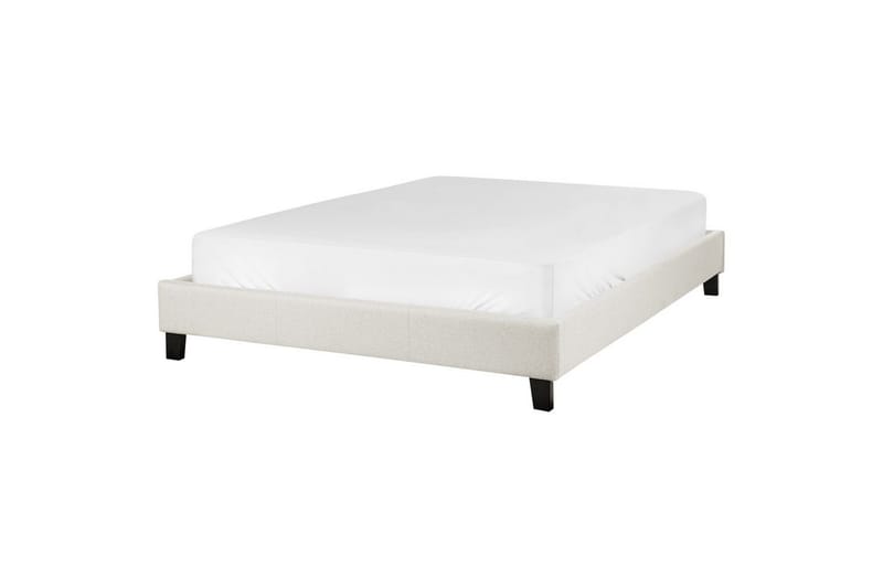 Dubbelsäng Roanne med lamellram Beige-Mörkt Trä, 140x200 cm, Polyester, Beige-Mörkt Trä, 140x200 cm, Polyester