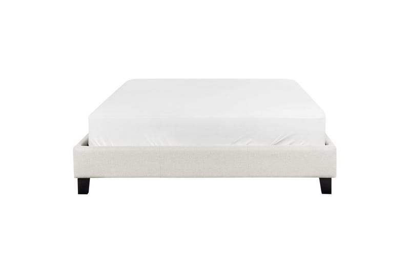 Dubbelsäng Roanne med lamellram Beige-Mörkt Trä, 140x200 cm, Polyester - Beige-Mörkt Trä, 140x200 cm, Polyester - Möbler - Säng - Sängram & sängstomme