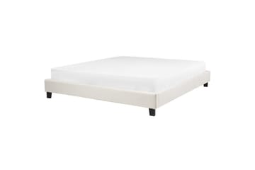 Dubbelsäng Roanne med lamellram Beige-Mörkt Trä, 180x200 cm, Bouclé - Beige-Mörkt Trä, 180x200 cm, Bouclé - Möbler - Säng - Dubbelsäng