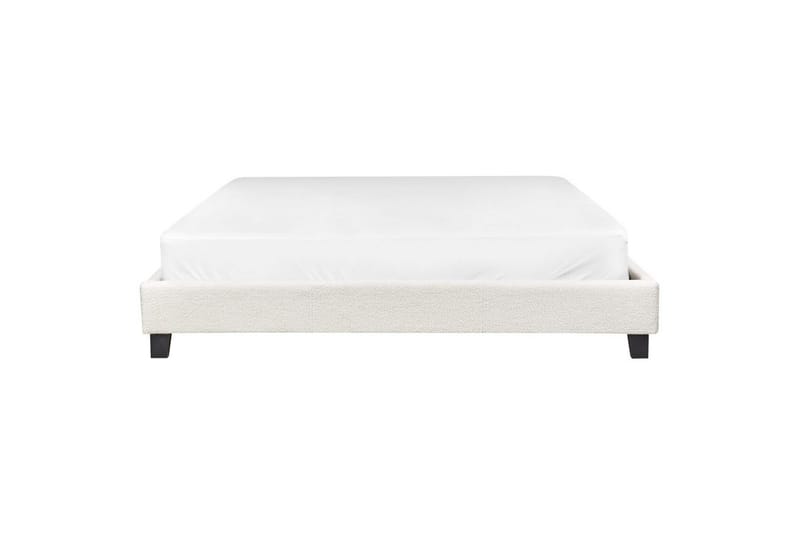 Dubbelsäng Roanne med lamellram Beige-Mörkt Trä, 180x200 cm, Bouclé - Beige-Mörkt Trä, 180x200 cm, Bouclé - Möbler - Säng - Ramsäng