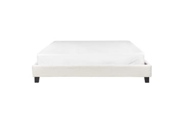 Dubbelsäng Roanne med lamellram Beige-Mörkt Trä, 180x200 cm, Bouclé - Beige-Mörkt Trä, 180x200 cm, Bouclé - Möbler - Säng - Dubbelsäng