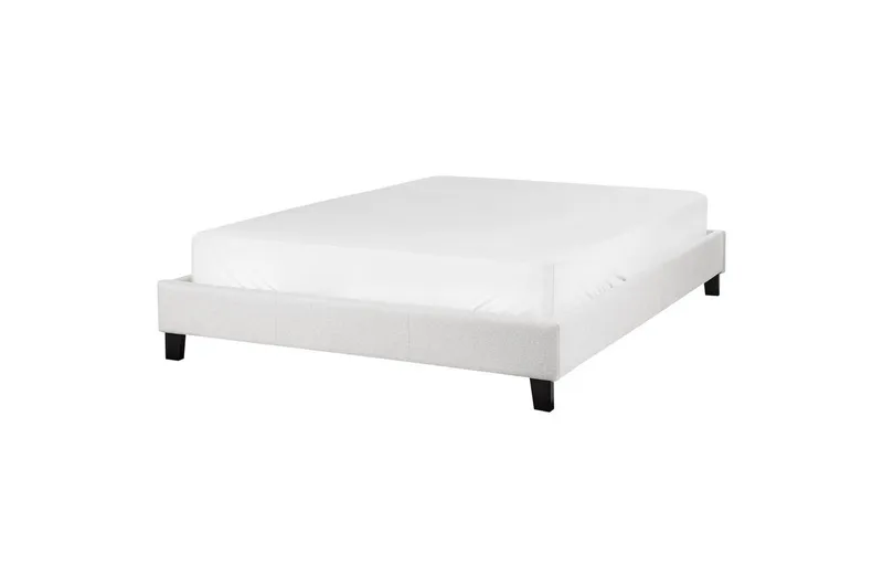 Dubbelsäng Roanne med lamellram Grå-Mörkt Trä, 140x200 cm, Polyester, Grå-Mörkt Trä, 140x200 cm, Polyester