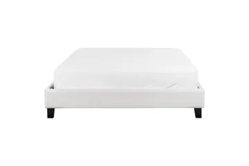 Dubbelsäng Roanne med lamellram Grå-Mörkt Trä, 140x200 cm, Polyester - Grå-Mörkt Trä, 140x200 cm, Polyester - Möbler - Säng - Ramsäng