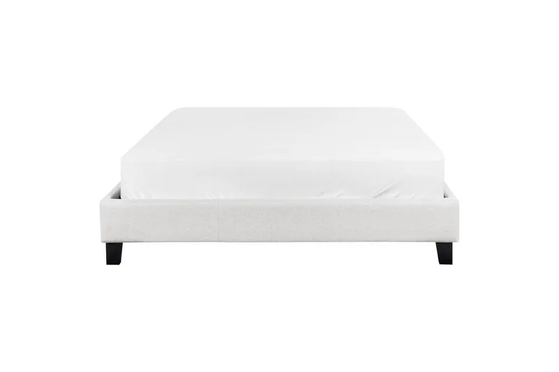 Dubbelsäng Roanne med lamellram Grå-Mörkt Trä, 140x200 cm, Polyester - Grå-Mörkt Trä, 140x200 cm, Polyester - Möbler - Säng - Ramsäng