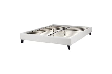 Dubbelsäng Roanne med lamellram Grå-Mörkt Trä, 140x200 cm, Polyester - Grå-Mörkt Trä, 140x200 cm, Polyester - Möbler - Säng - Ramsäng