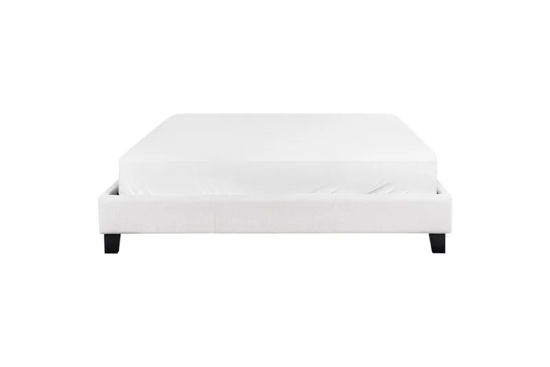 Dubbelsäng Roanne med lamellram Grå-Mörkt Trä, 160x200 cm, Polyester - Grå-Mörkt Trä, 160x200 cm, Polyester - Möbler - Säng - Ramsäng