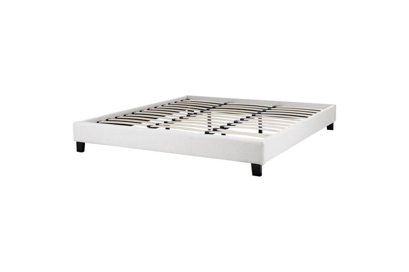 Dubbelsäng Roanne med lamellram Grå-Mörkt Trä, 180x200 cm, Polyester - Grå-Mörkt Trä, 180x200 cm, Polyester - Möbler - Säng - Ramsäng