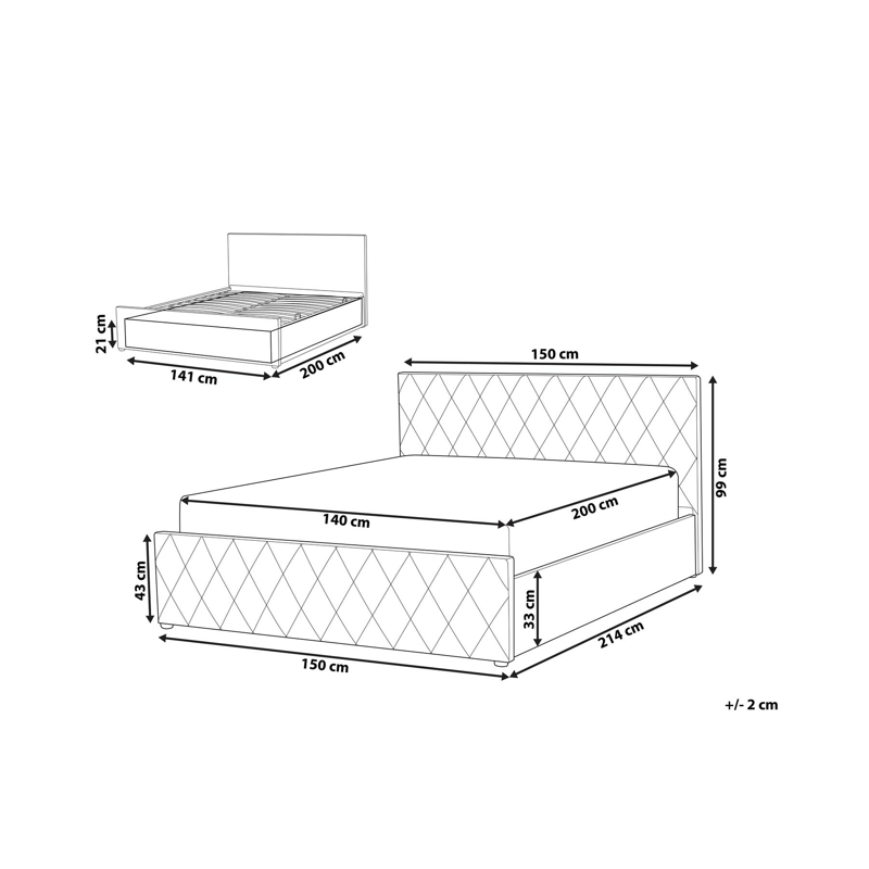 Dubbelsäng Rochefort 140x200 cm - Off-White - Möbler - Säng - Säng med förvaring