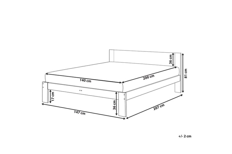Dubbelsäng Royan med lamellram Vit, 140x200 cm - Vit, 140x200 cm - Möbler - Säng - Sängram & sängstomme