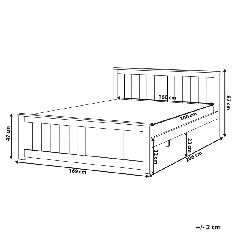 Dubbelsäng Sabran 160x200 - Vit - Möbler - Säng - Sängram & sängstomme