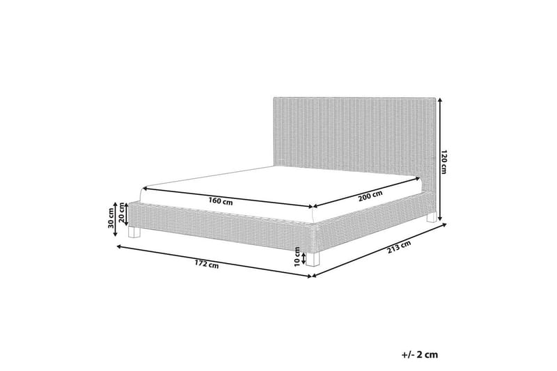 Dubbelsäng Salbris med lamellram 160x200 cm - 160x200 cm - Möbler - Säng - Ramsäng