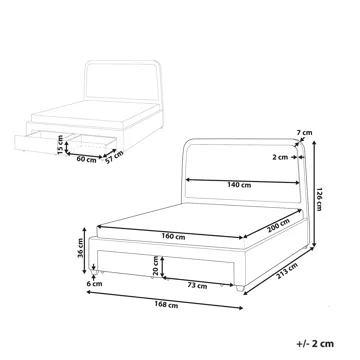Dubbelsäng Sardent 160x200 - Off-white - Möbler - Säng - Säng med förvaring