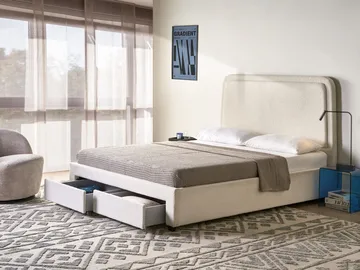 Dubbelsäng Sardent 160x200 - Off-white - Möbler - Säng - Säng med förvaring