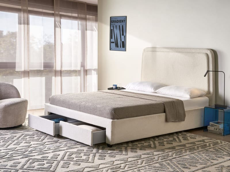 Dubbelsäng Sardent 160x200 - Off-white - Möbler - Säng - Säng med förvaring