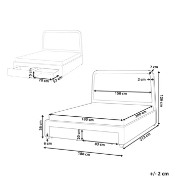 Dubbelsäng Sardent 180x200 - Off-White - Möbler - Säng - Säng med förvaring
