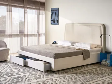 Dubbelsäng Sardent 180x200 - Off-White - Möbler - Säng - Säng med förvaring