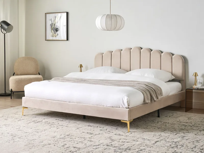 Dubbelsäng Sauvian 180x200 cm - Beige - Möbler - Säng - Sängram & sängstomme