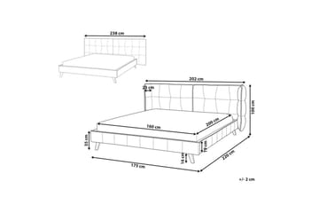 Dubbelsäng Senlis med lamellram 160x200 cm - 160x200 cm - Möbler - Säng - Sängram & sängstomme