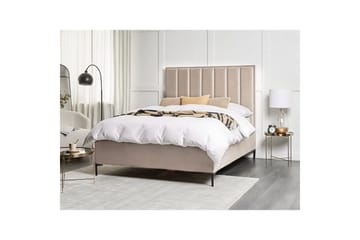 Dubbelsäng Sezanne med förvaring Beige-Grå-Svart, 160x200 cm - Beige-Grå-Svart, 160x200 cm - Möbler - Säng - Säng med förvaring