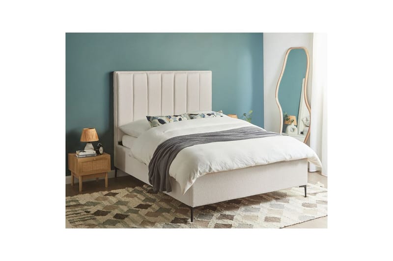 Dubbelsäng Sezanne med lamellram Vit-Svart, 140x200 cm - Vit-Svart, 140x200 cm - Möbler - Säng - Säng med förvaring