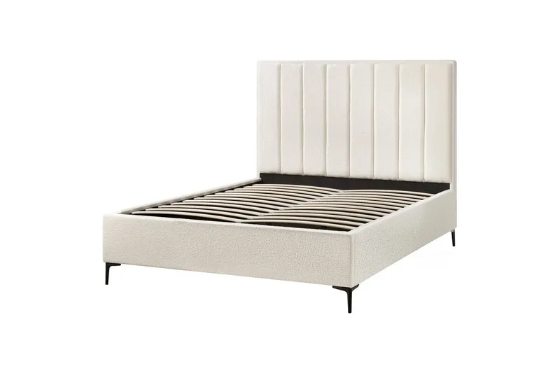 Dubbelsäng Sezanne med lamellram Vit-Svart, 160x200 cm - Vit-Svart, 160x200 cm - Möbler - Säng - Säng med förvaring