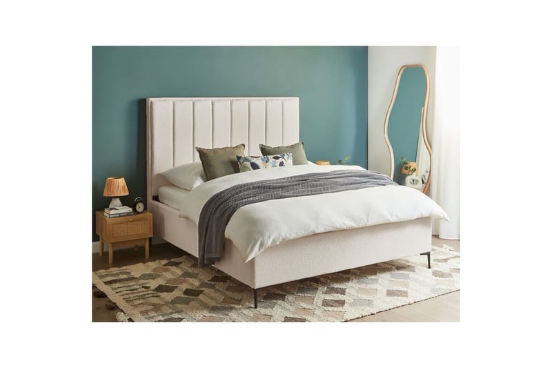 Dubbelsäng Sezanne med lamellram Vit-Svart, 160x200 cm - Vit-Svart, 160x200 cm - Möbler - Säng - Säng med förvaring