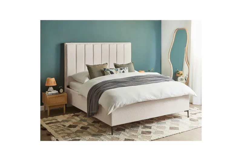 Dubbelsäng Sezanne med lamellram Vit-Svart, 160x200 cm - Vit-Svart, 160x200 cm - Möbler - Säng - Säng med förvaring