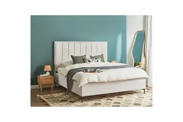 Dubbelsäng Sezanne med lamellram Vit-Svart, 180x200 cm - Vit-Svart, 180x200 cm - Möbler - Säng - Säng med förvaring