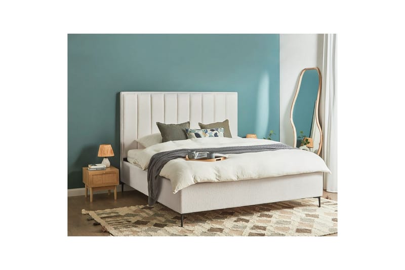 Dubbelsäng Sezanne med lamellram Vit-Svart, 180x200 cm - Vit-Svart, 180x200 cm - Möbler - Säng - Säng med förvaring