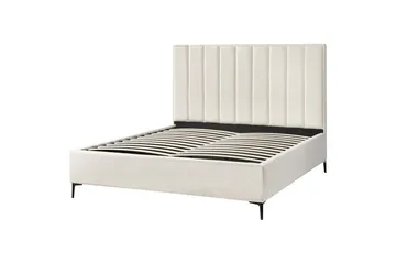 Dubbelsäng Sezanne med lamellram Vit-Svart, 180x200 cm - Vit-Svart, 180x200 cm - Möbler - Säng - Säng med förvaring