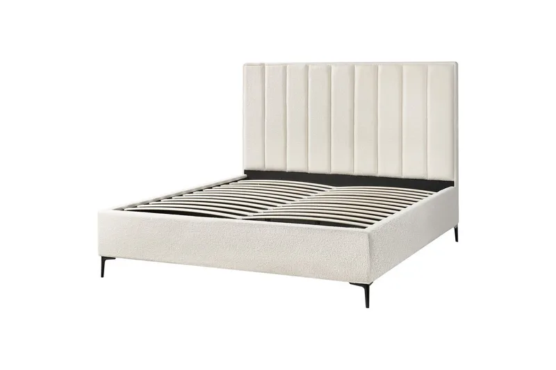 Dubbelsäng Sezanne med lamellram Vit-Svart, 180x200 cm - Vit-Svart, 180x200 cm - Möbler - Säng - Säng med förvaring