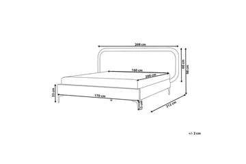 Dubbelsäng Suzette med lamellram Beige, 160x200 cm - Beige, 160x200 cm - Möbler - Säng - Ramsäng
