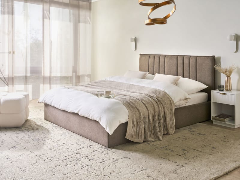 Dubbelsäng Tarascon 160x200 cm - Taupe - Möbler - Säng - Säng med förvaring