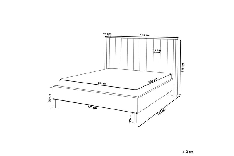 Dubbelsäng Villette med lamellram 160x200 cm - 160x200 cm - Möbler - Säng - Ramsäng