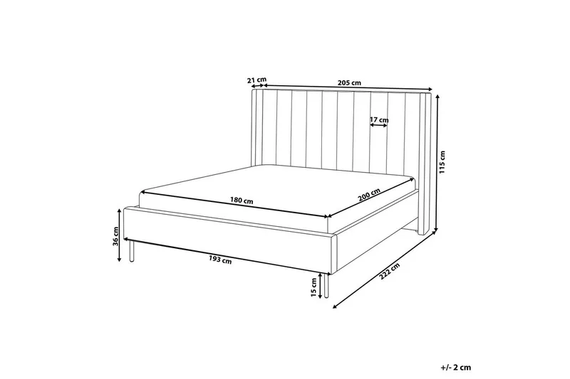 Dubbelsäng Villette med lamellram 180x200 cm - 180x200 cm - Möbler - Säng - Ramsäng