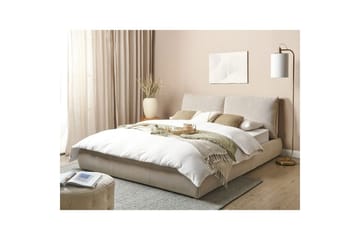 Dubbelsäng Vinay med lamellram Beige, 160x200 cm - Beige, 160x200 cm - Möbler - Säng - Ramsäng