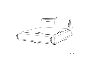 Dubbelsäng Vinay med lamellram Beige, 160x200 cm - Beige, 160x200 cm - Möbler - Säng - Ramsäng